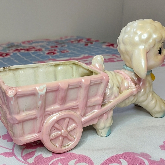 National Potteriest Antique Ceramic Glazed Lamb Pottery - Picture 3 of 6